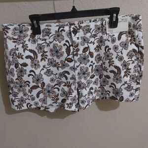 a.n.a White and Brown Bermudas Relaxed Fit